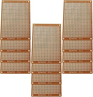 GTIWUNG 12 Pièces PCB Prototype Universel Board 5 * 7cm, Kit de Carte de Prototype PCB Board Universelle, Bakelite Prototyping Board Kit de Bricolage pour Bricolage à Souder et Electronic Project